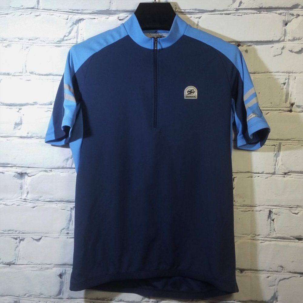 Cycling Biking Jersey S/S 1/4 Zip Navy Colorblock